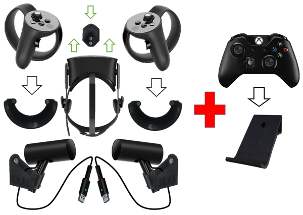 Wall Mount / Bracket Set For Oculus Rift : Sensor, Touch, Headset Black