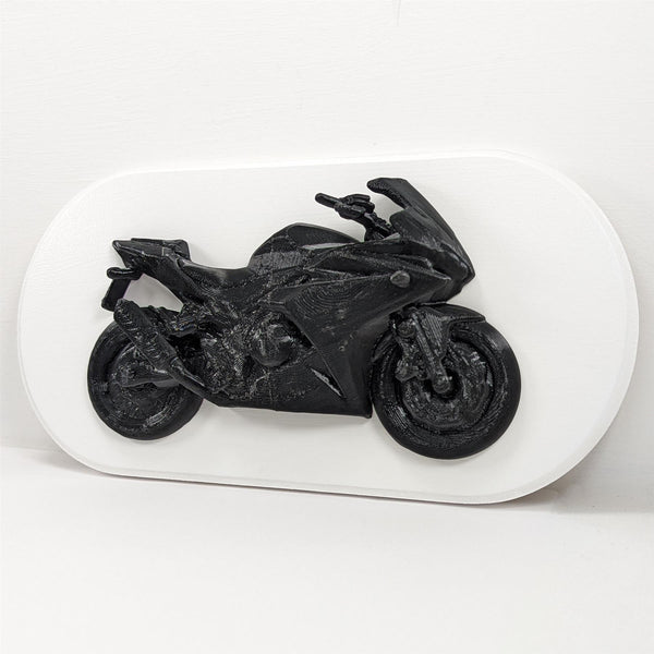 CBR500 Motorbike Wall Art Plaque Display Mounted - White and Black