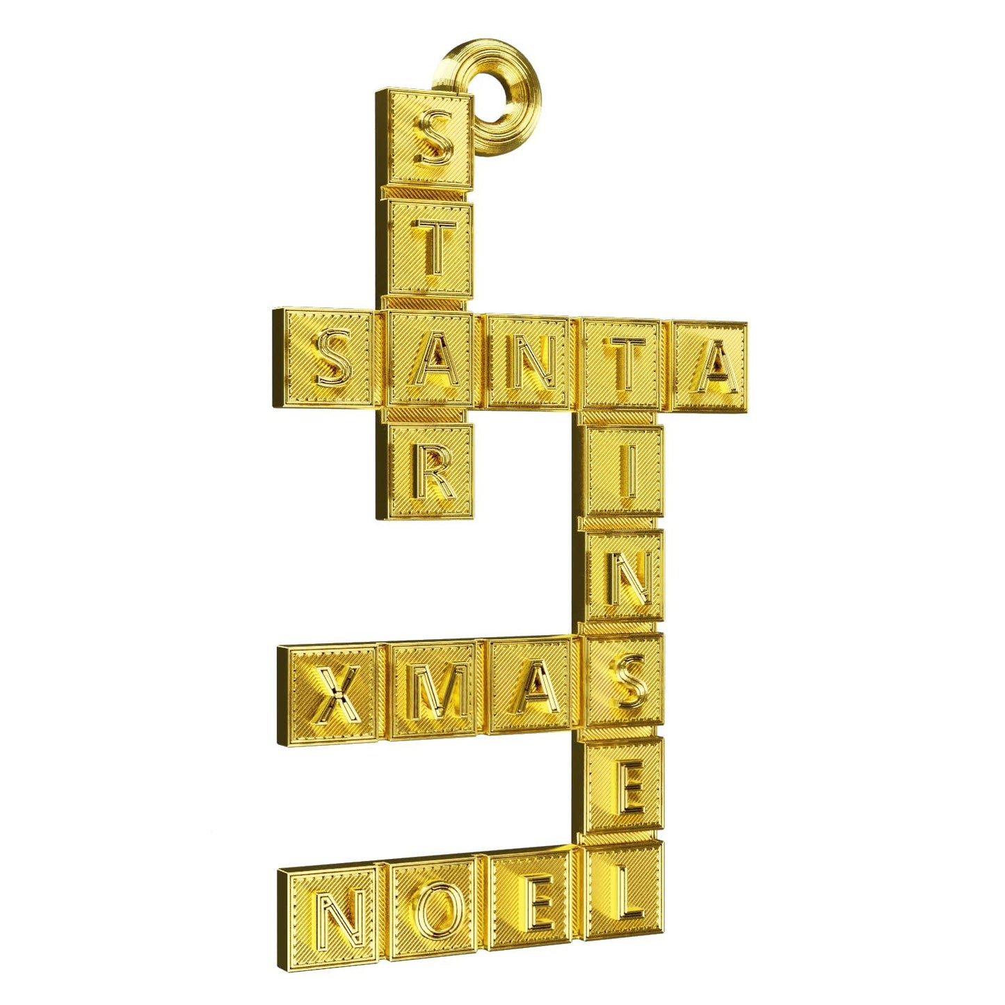 Crossword Puzzle Christmas Tree Bauble Decoration Ornament For Christmas Xmas Noel