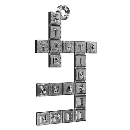 Crossword Puzzle Christmas Tree Bauble Decoration Ornament For Christmas Xmas Noel