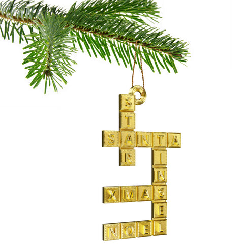 Crossword Puzzle Christmas Tree Bauble Decoration Ornament For Christmas Xmas Noel