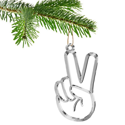 Peace Fingers Christmas Tree Bauble Decoration Ornament For Christmas Xmas Noel