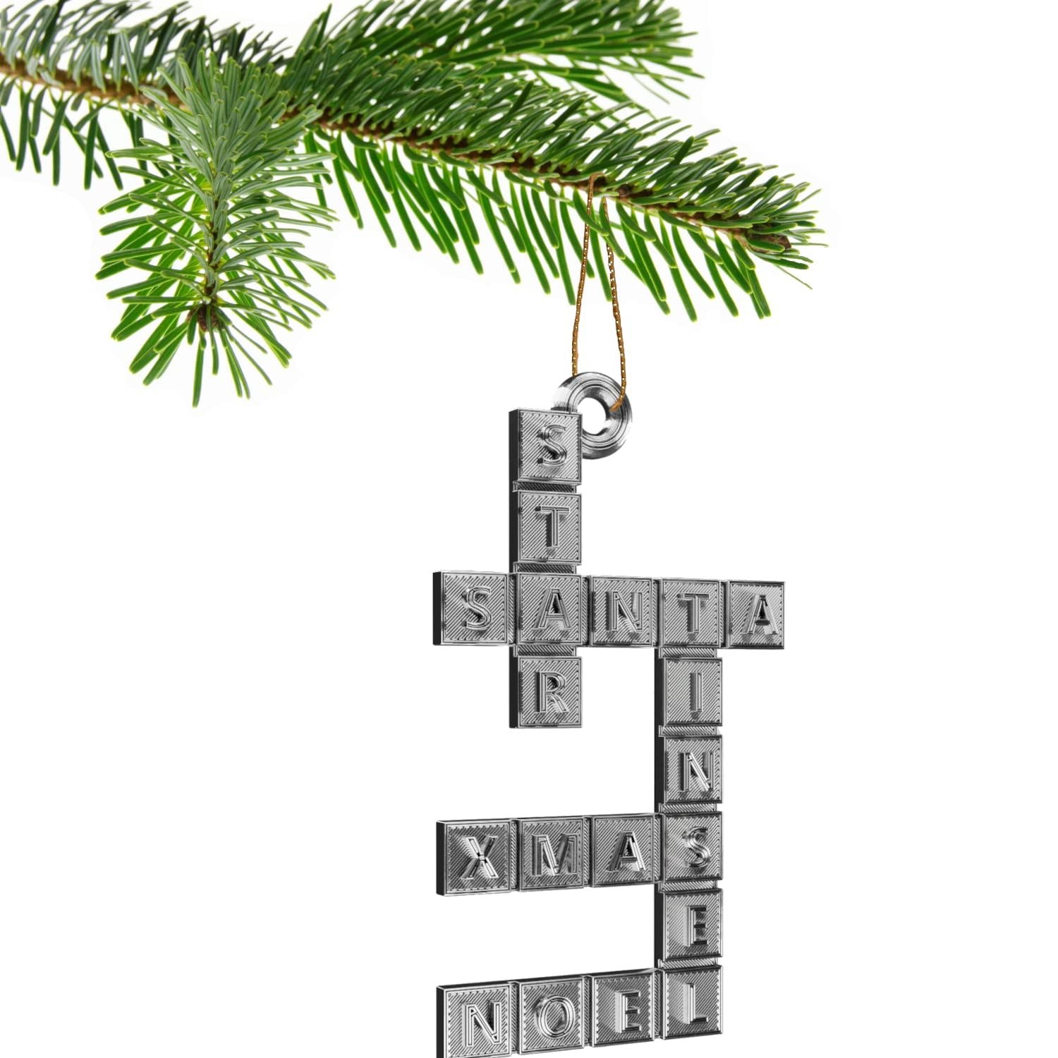 Crossword Puzzle Christmas Tree Bauble Decoration Ornament For Christmas Xmas Noel
