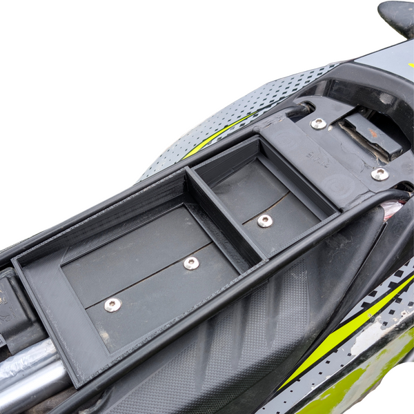 Motorcycle Under-Seat Storage System for Aprilia RX125 / Mondial SMX 125 / UM DSR 125EX (2018-2026) | No-Drill Slide-in Tool Organizer & Hidden Gear Compartment | Off-Road Tested