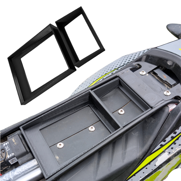 Motorcycle Under-Seat Storage System for Aprilia RX125 / Mondial SMX 125 / UM DSR 125EX (2018-2026) | No-Drill Slide-in Tool Organizer & Hidden Gear Compartment | Off-Road Tested
