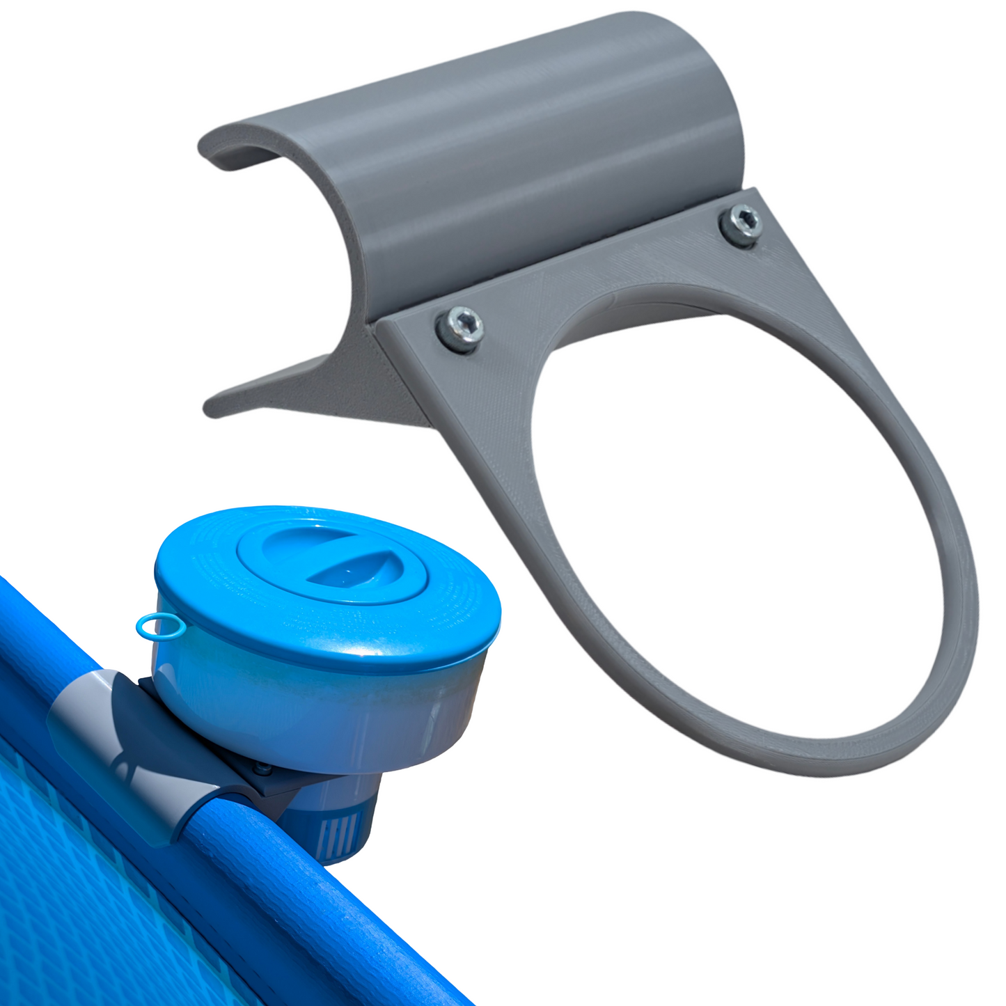 Floating Chlorine Dispenser Holder for Round Above Ground Pool Rails