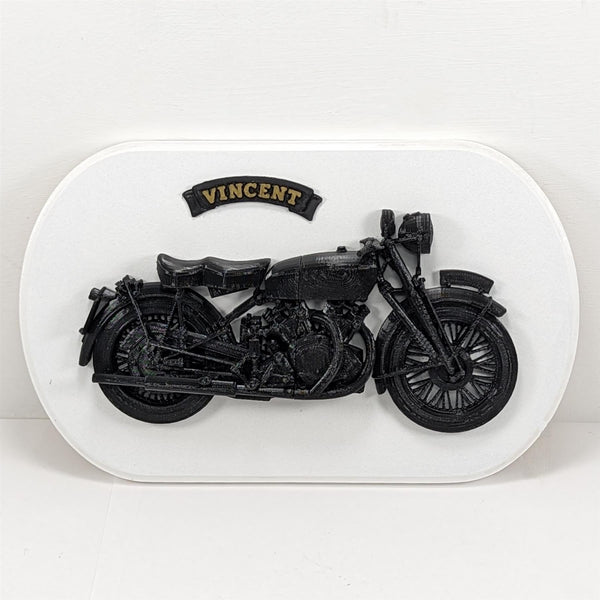 Black Shadow Motorbike 1950 Wall Art Plaque Display Mounted - White and Black