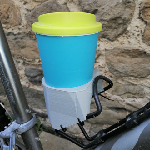 Bike Bottle Bracket Coffee Cup Adaptor Holds Standard Coffee Cups : Grey
