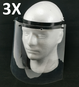 Face Shield Visor 3X Replaceable Clear Visors Included