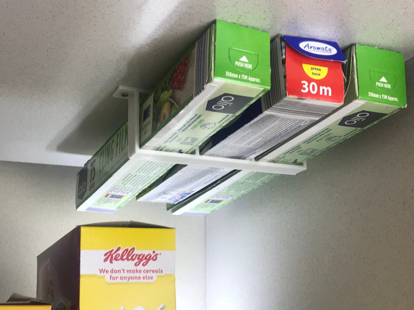 Foil/Cling Film/Grease Proof Paper Cupboard Under Shelf Holder : White