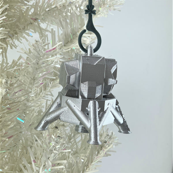 Custom Christmas Bauble - Mars Luna Lander Silver