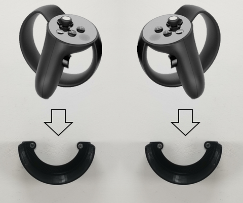 Controller Touch Wall Bracket/Mount For Oculus Rift (2 In A Pack) : Black