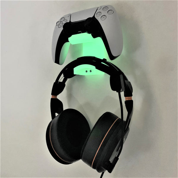 3D Cabin PS5 Controller & Headphone Wall Mount Wall Bracket Holder For Play Station 5 Digital Or Disc DualSense - Various Colours - 3DCabin