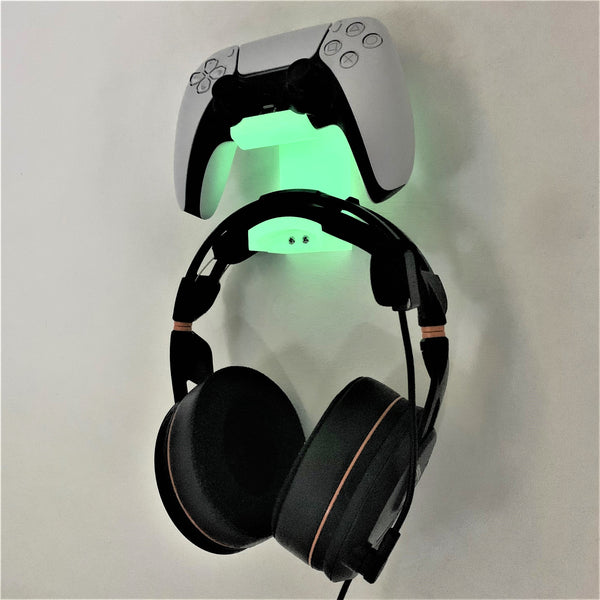 3D Cabin PS5 Controller & Headphone Wall Mount Wall Bracket Holder For Play Station 5 Digital Or Disc DualSense - Various Colours