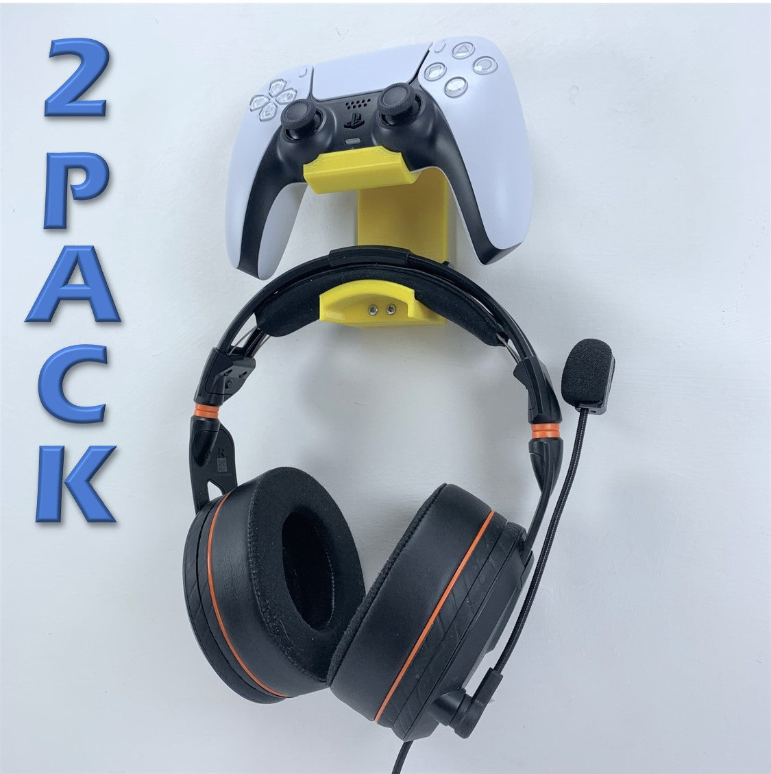 3D Cabin PS5 Controller & Headphone Wall Mount Wall Bracket Holder (2 Pack) For Play Station 5 Digital Or Disc DualSense - Various Colours - 3DCabin