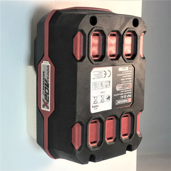 Parkside X 20V Compatible Battery Holder/Bracket Ideal For Wall Or Shelf Mounting