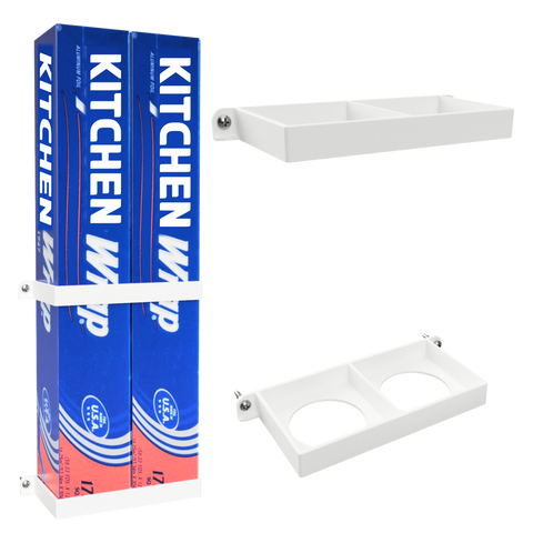 Tin Foil / Cling Film / Grease Proof Paper Mount Bracket Holder Organiser For Kitchen Cupboard Storage EXTRA LARGE